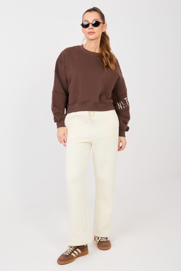 Brown Sweatshirt in Sweatshirts For Women with Cotton and Polyester
