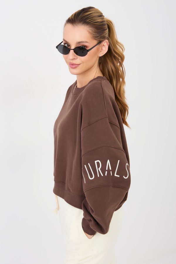 Brown Sweatshirt in Sweatshirts For Women with Cotton and Polyester