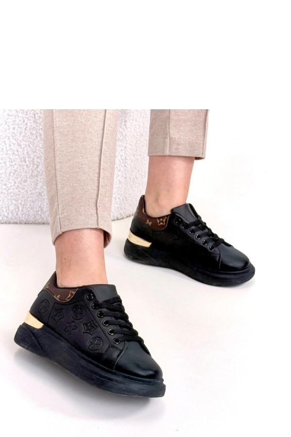 Black Sport Shoes.Fabric, Footbed and Platform Height