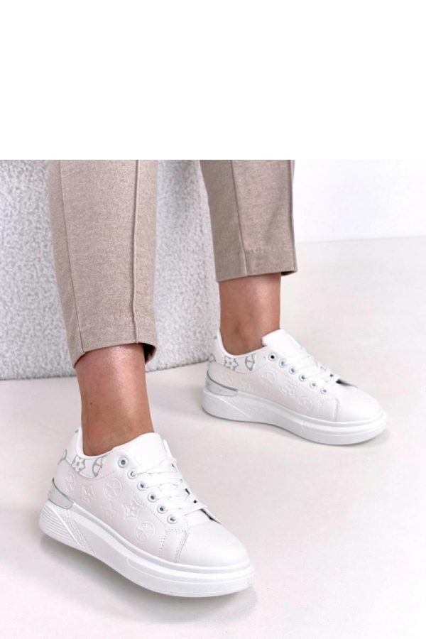 White Sport Shoes..Fabric, Footbed and Platform Height