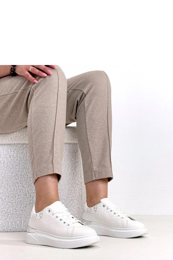 White Sport Shoes..Fabric, Footbed and Platform Height