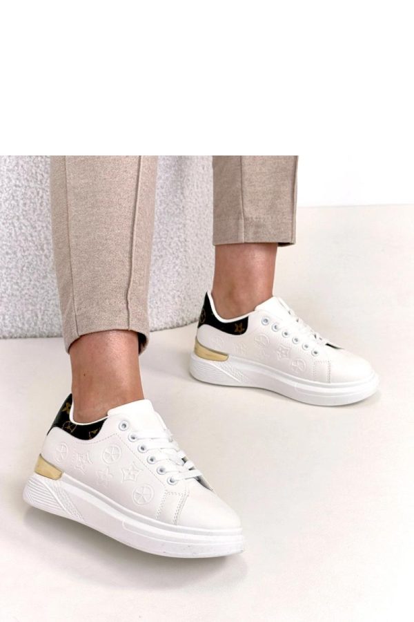 White Sport Shoes in Women`s Athletic Shoes, Trainers, Sneakers with Fabric, Footbed and Platform Height
