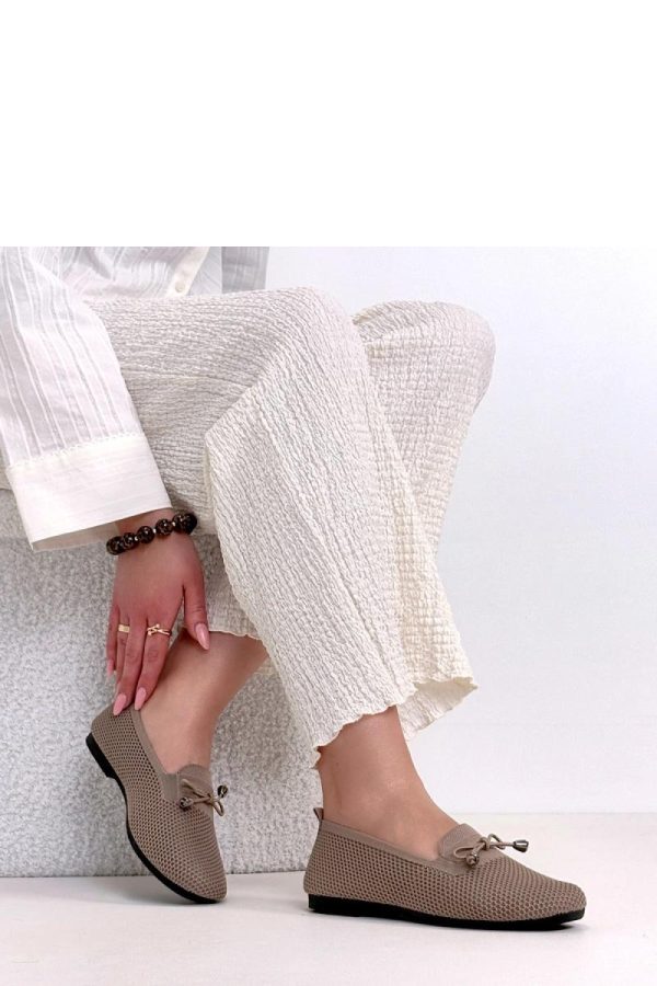 Beige Mocassin....Fabric, Footbed and Heel Height