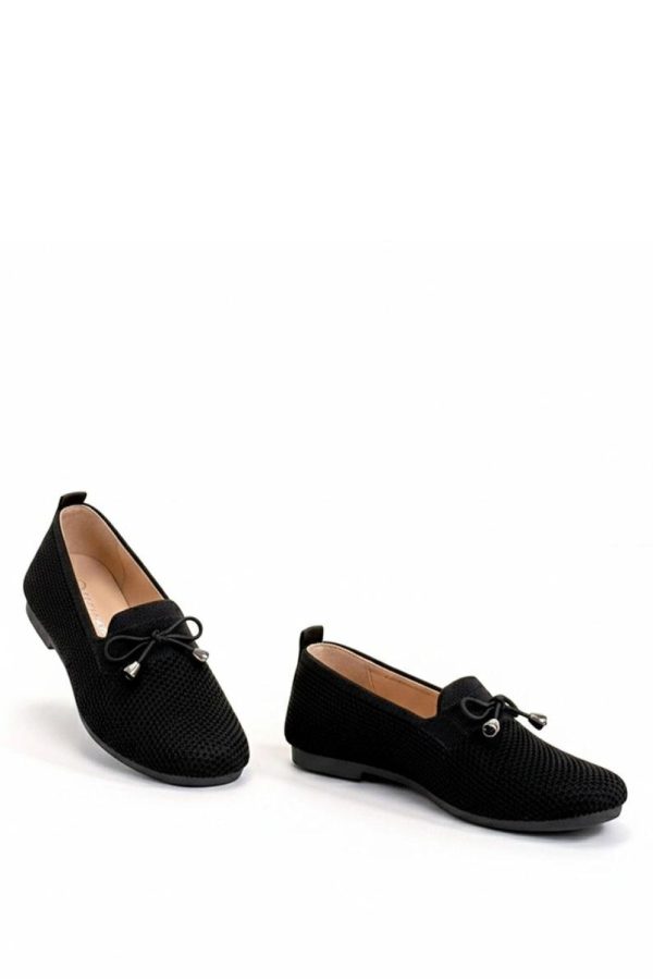 Black Mocassin....Fabric, Footbed and Heel Height