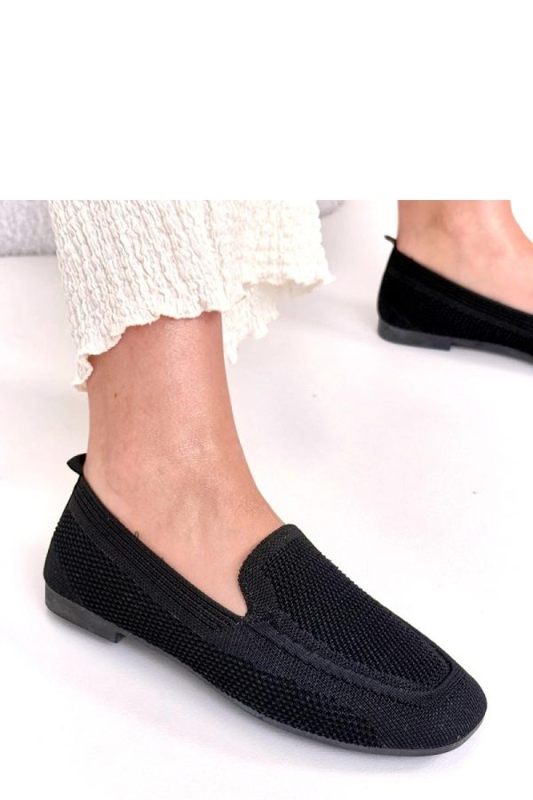 Black Mocassin in Moccasins, Loafers with Fabric, Footbed and Heel Height