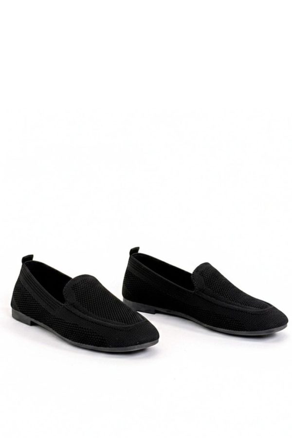 Black Mocassin in Moccasins, Loafers with Fabric, Footbed and Heel Height
