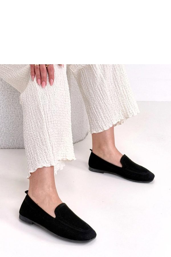 Black Mocassin in Moccasins, Loafers with Fabric, Footbed and Heel Height
