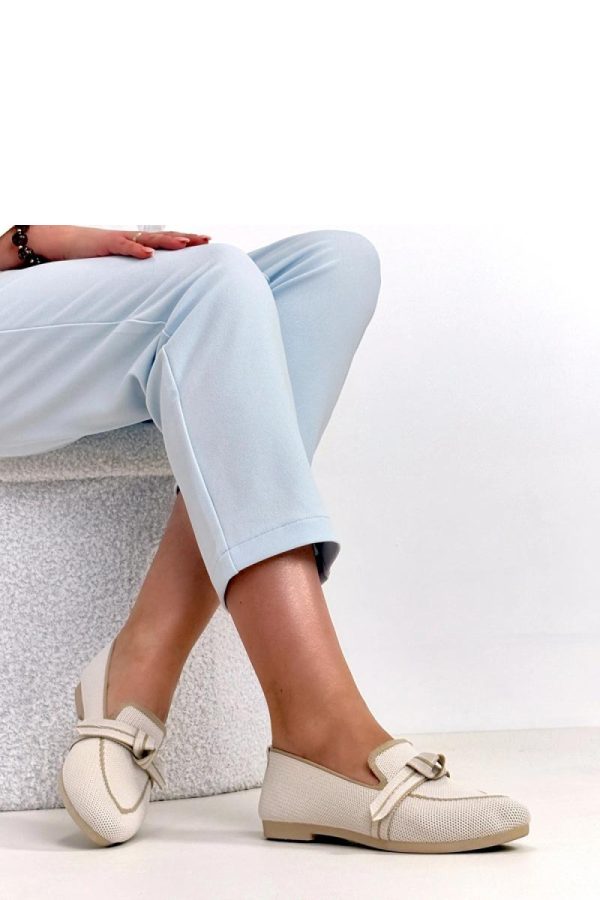 Beige Ballet Flats..Fabric, Footbed and Heel Height