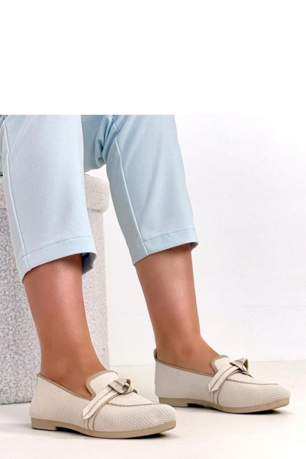 Beige Ballet Flats..Fabric, Footbed and Heel Height