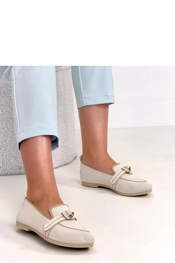 Beige Ballet Flats..Fabric, Footbed and Heel Height