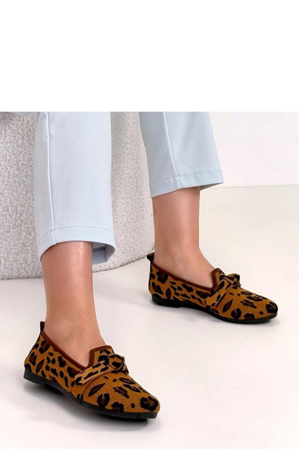 Brown Ballet Flats.Fabric, Footbed and Heel Height