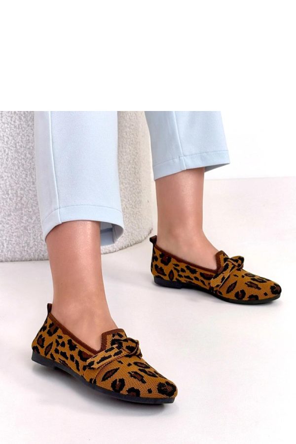 Brown Ballet Flats.Fabric, Footbed and Heel Height