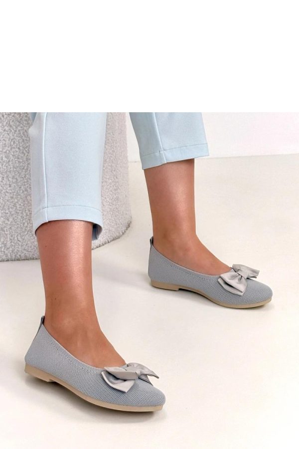 Grey Ballet Flats..Fabric and Heel Height