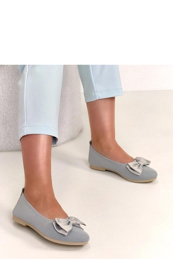 Grey Ballet Flats..Fabric and Heel Height