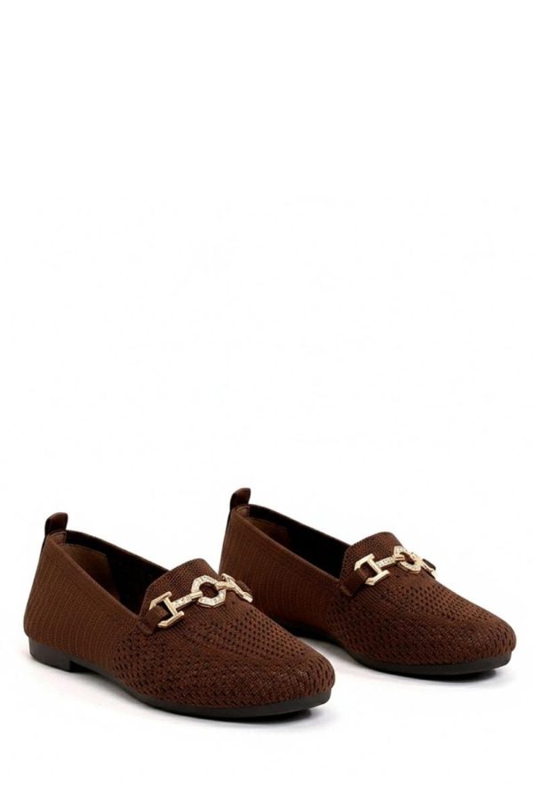 Brown Mocassin in Moccasins, Loafers with Fabric, Footbed and Heel Height