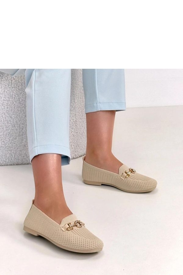 Beige Mocassin in Moccasins, Loafers with Fabric, Footbed and Heel Height