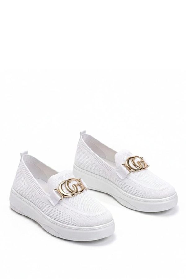 White Sneakers..Fabric, Footbed and Platform Height