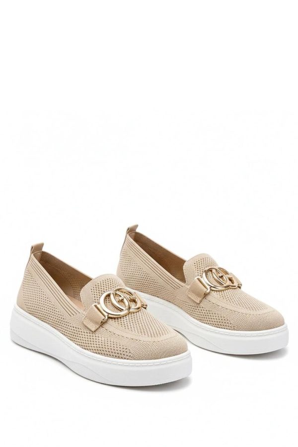 Beige Sneakers....Fabric, Footbed and Platform Height