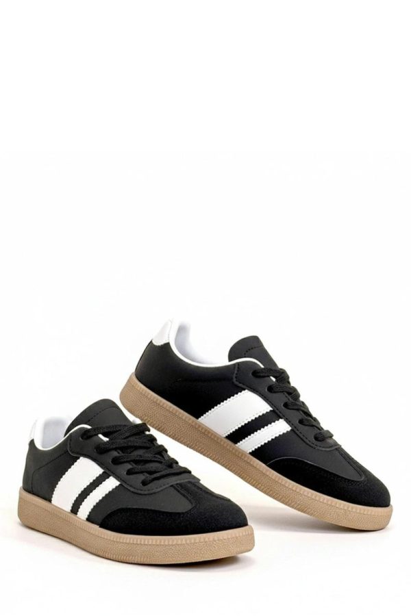 Black Sport Shoes in Women`s Athletic Shoes, Trainers, Sneakers with Fabric, Footbed and Platform Height