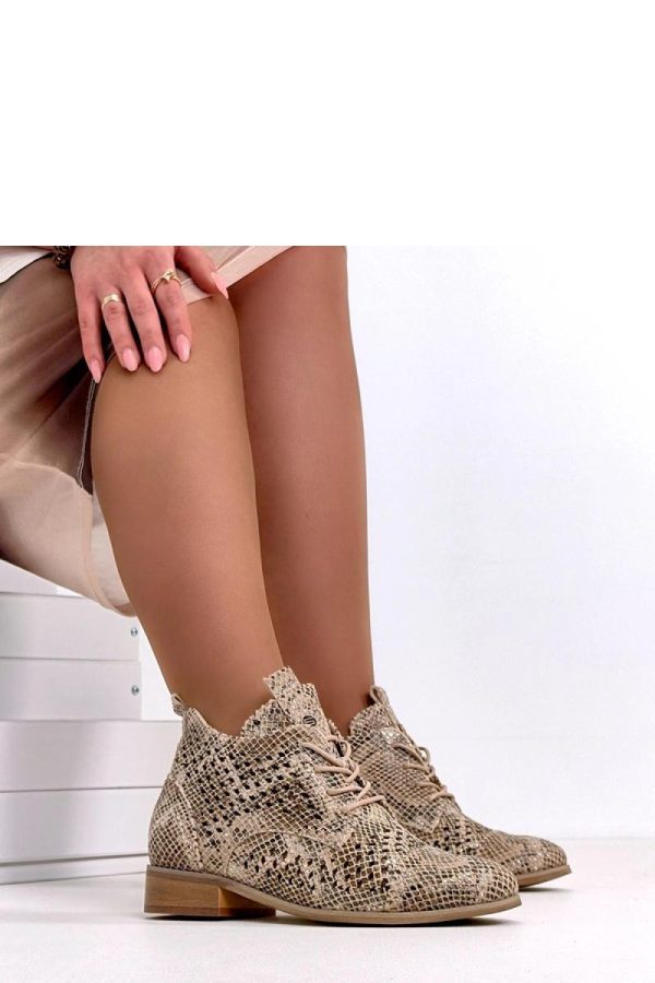 Beige Boots in Women`s Ankle Boots & Booties with Fabric, Footbed, Upper Height and Heel Height