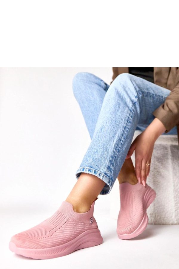 Pink Sport Shoes in Women`s Athletic Shoes, Trainers, Sneakers with Fabric, Footbed and Platform Height