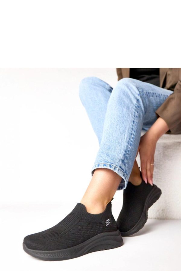 Black Sport Shoes in Women`s Athletic Shoes, Trainers, Sneakers with Fabric, Footbed and Platform Height