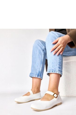 White Ballet Flats.Fabric, Footbed and Heel Height