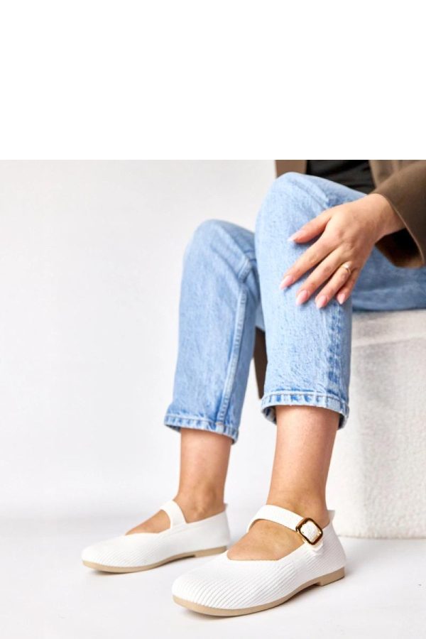 White Ballet Flats.Fabric, Footbed and Heel Height