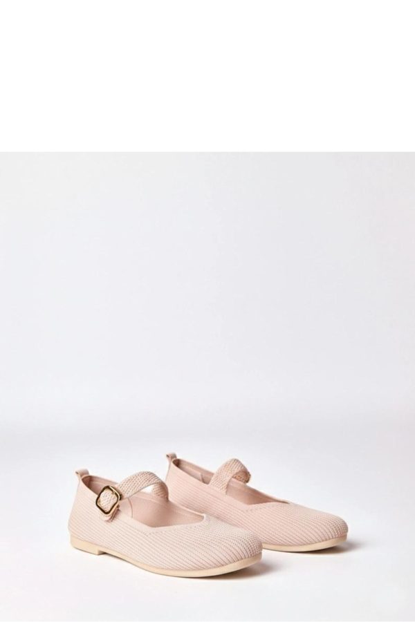 Pink Ballet Flats..Fabric, Footbed and Heel Height