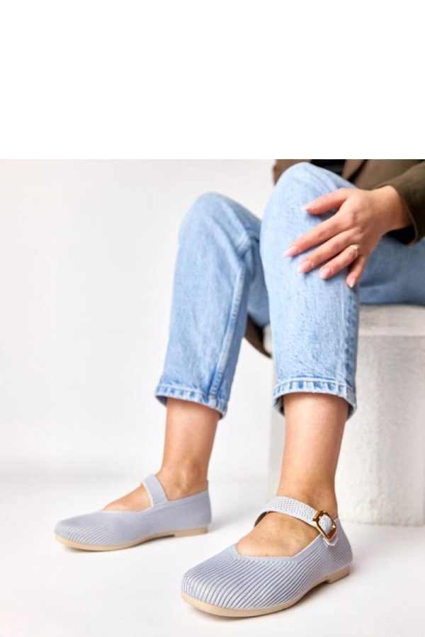 Grey Ballet Flats....Fabric, Footbed and Heel Height