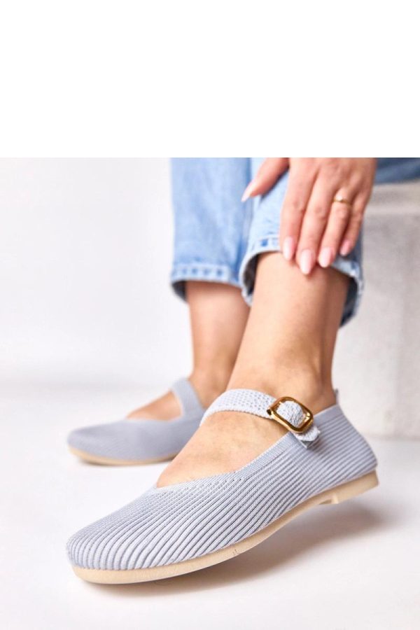 Grey Ballet Flats....Fabric, Footbed and Heel Height