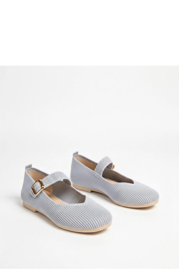 Grey Ballet Flats....Fabric, Footbed and Heel Height