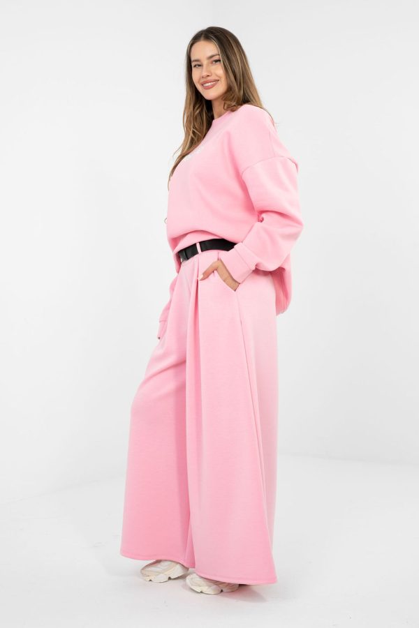 Pink Tracksuit Trousers in Pants, Trousers, Shorts with Spandex, Polyester and Viscose