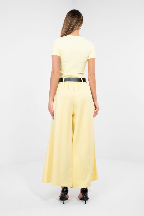 Yellow Tracksuit Trousers in Pants, Trousers, Shorts with Spandex, Polyester and Viscose