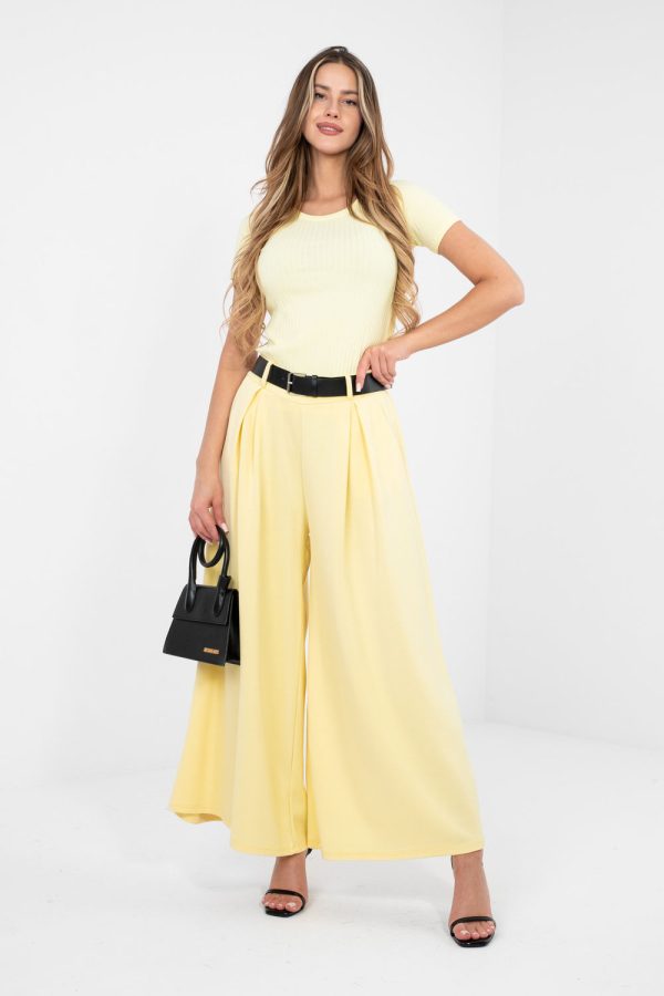 Yellow Tracksuit Trousers in Pants, Trousers, Shorts with Spandex, Polyester and Viscose
