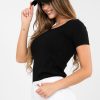 Black Blouse in Women`s Blouses, Tunics with Cotton and Spandex