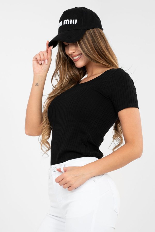 Black Blouse in Women`s Blouses, Tunics with Cotton and Spandex