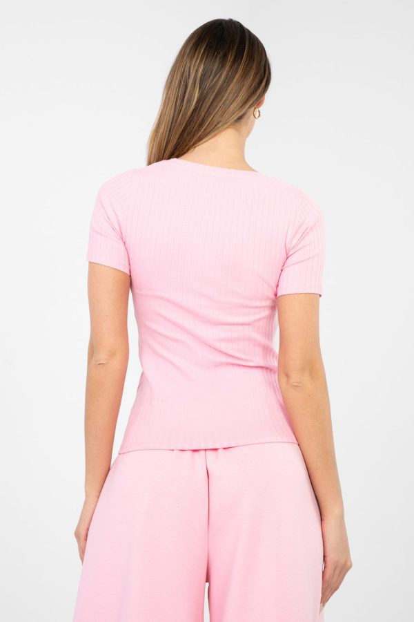 Pink Blouse in Women`s Blouses, Tunics with Cotton and Spandex