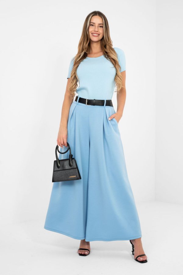 Blue Blouse in Women`s Blouses, Tunics with Cotton and Spandex