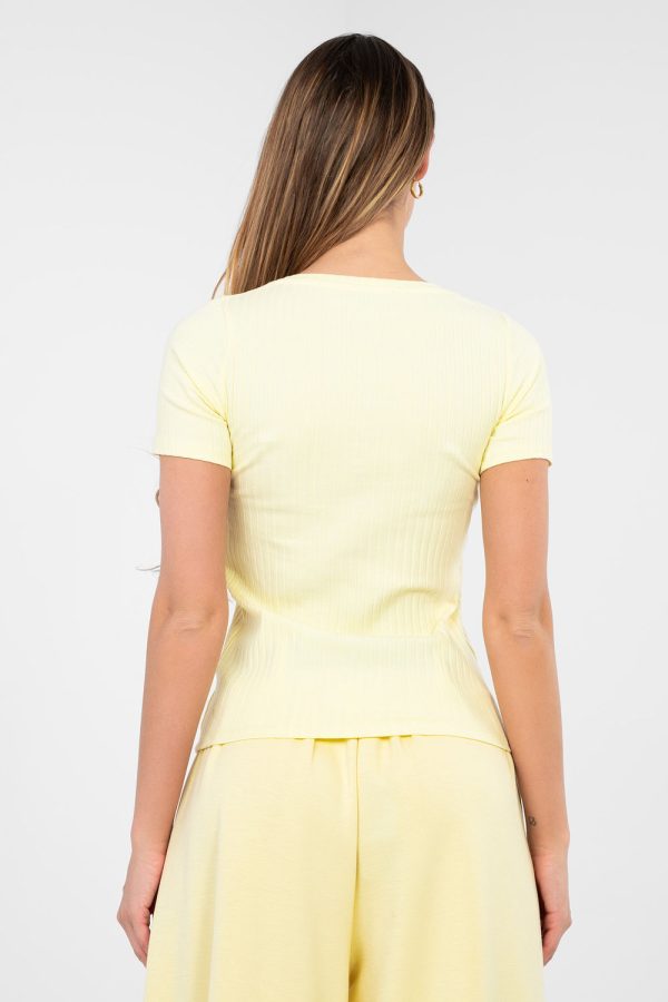 Yellow Blouse in Women`s Blouses, Tunics with Cotton and Spandex