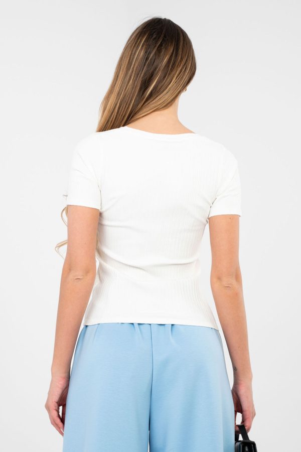 White Blouse in Women`s Blouses, Tunics with Cotton and Spandex