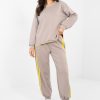 1114720 Beige Set in Pants, Trousers, Shorts with Spandex, Polyester and Viscose