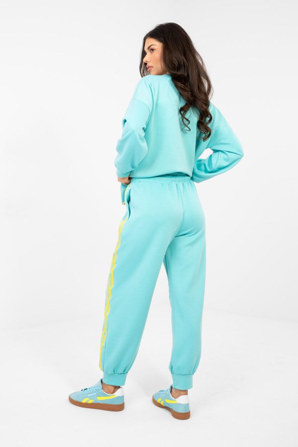 Green Set in Pants, Trousers, Shorts with Spandex, Polyester and Viscose