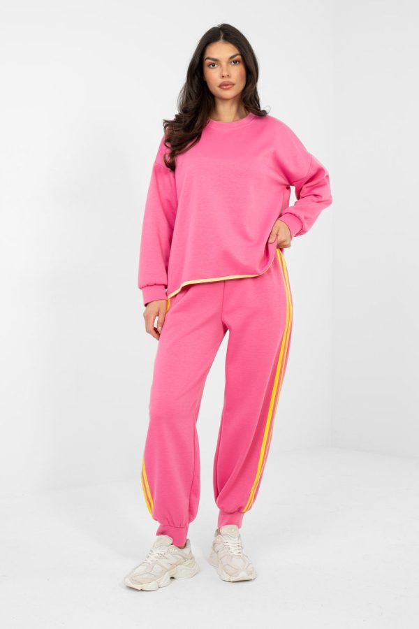 Pink Set in Pants, Trousers, Shorts with Spandex, Polyester and Viscose