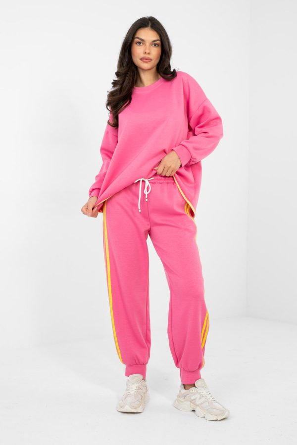 Pink Set in Pants, Trousers, Shorts with Spandex, Polyester and Viscose