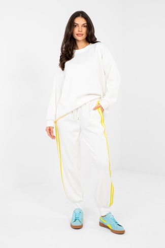 Beige Set in Pants, Trousers, Shorts with Spandex, Polyester and Viscose