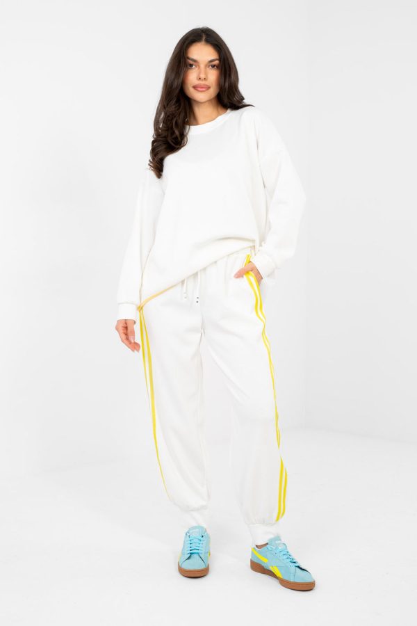 Beige Set in Pants, Trousers, Shorts with Spandex, Polyester and Viscose
