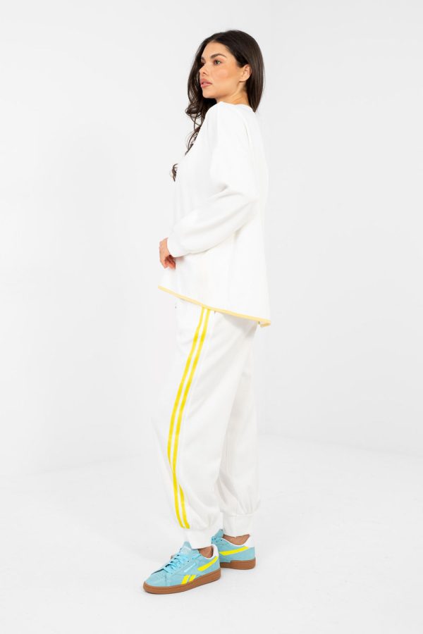 Beige Set in Pants, Trousers, Shorts with Spandex, Polyester and Viscose