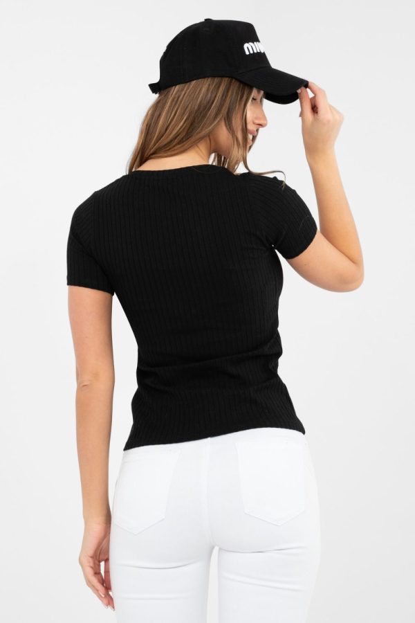 Black Blouse in Women`s Blouses, Tunics with Cotton and Spandex