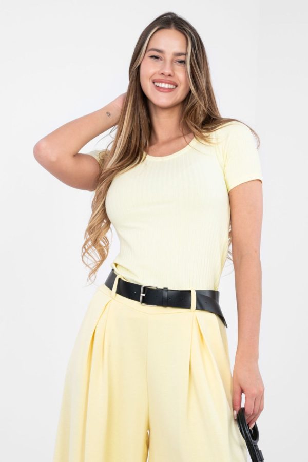 Yellow Blouse in Women`s Blouses, Tunics with Cotton and Spandex